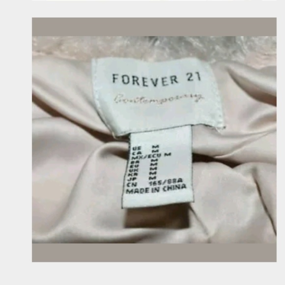 Forever 21 Faux Sherpa Beige Zip up Sweater - Picture 4 of 5